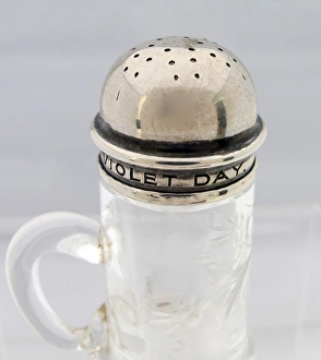 Violet Day Fund silver-topped Pounce pot - WWI era Violet Day Fund silver-topped Pounce pot - WWI era