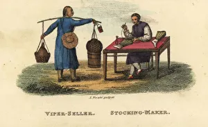 Viper seller and stocking maker, Qing Dynasty Viper seller and stocking maker, Qing Dynasty