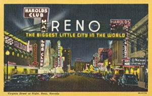 Virginia Street at night, Reno, Nevada, USA Virginia Street at night, Reno, Nevada, USA