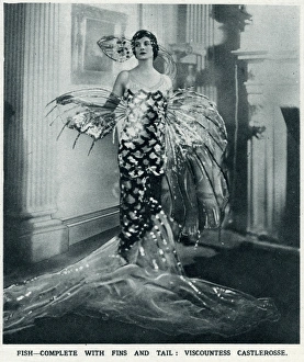 Viscountess Castlerosse dressed as a fish course