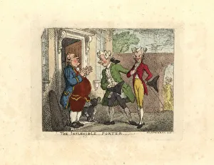 Visiting gentlemen refused entry to a house by a servant Visiting gentlemen refused entry to a house by a servant