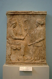 Votive relief representing Demeter and kore. V century B.C Votive relief representing Demeter and kore. V century B.C