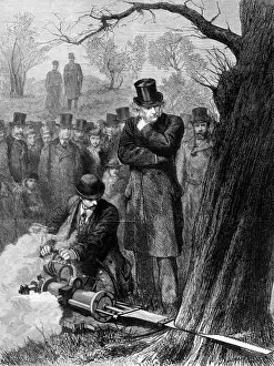 William Gladstone Image Prints: W. E. Gladstone watching a steam-driven saw, Tulse Hill, 1878