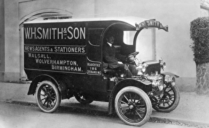 W H Smith delivery van and driver, West Midlands W H Smith delivery van and driver, West Midlands