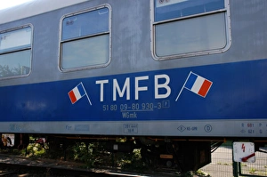 Wagon of a French military train that covered the path Berli Wagon of a French military train that covered the path Berli