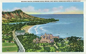 Diamond Collection: Waikiki Beach and hotels, Honolulu, Hawaii, USA