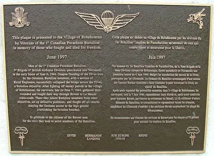 1997 Gallery: Wall Plaque to Canadian 1st Parachute Bn, Normandy
