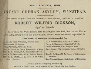 Wanstead Infant Orphan Asylum - Election Lobby Card Wanstead Infant Orphan Asylum - Election Lobby Card