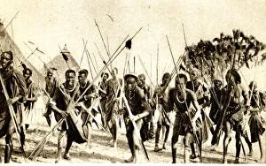 War Dance of Shulluk Warriors, Sudan War Dance of Shulluk Warriors, Sudan