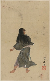 Warrior or actor with long hair and bracelets around wrist a Warrior or actor with long hair and bracelets around wrist a