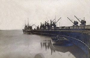 Warship and pier, Buenos Aires province, Argentina Warship and pier, Buenos Aires province, Argentina