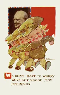 Wartime Patriotic Print: We Don't Have to Worry, 1943