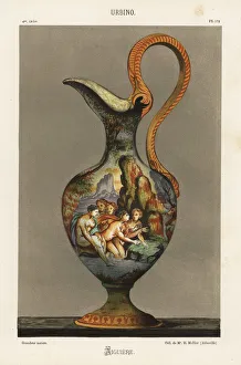 Water jug in Renaissance maiolica tin-glazed Water jug in Renaissance maiolica tin-glazed
