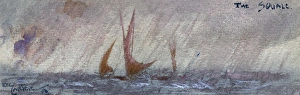 Watercolour by Reg Carter, The Squall Watercolour by Reg Carter, The Squall