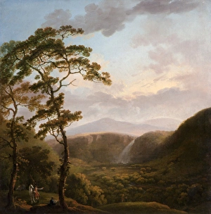 <b class=qtipBold><figcaption>The Waterfall at Powerscourt</figcaption></b><br>The Waterfall at Powerscourt. Barret, George, Snr. 1728/32-1784. Date:<br><em>© National Museums NI / MARY EVANS</em> The Waterfall at Powerscourt