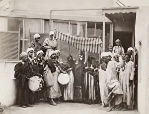 Wedding procession with musicians, Egypt Wedding procession with musicians, Egypt