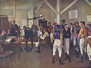 Weston Gallery: The Weighing Room at Hurst Park by John Lavery