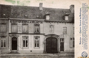 <b class=qtipBold><figcaption>Wellington's HQ at Waterloo, Belgium</figcaption></b><br>Wellington's Headquarters during the Battle of Waterloo - now the Post Office. Date: circa 1906<br><em>© Mary Evans / Grenville Collins Postcard Collection</em> Wellington's HQ at Waterloo, Belgium