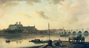 <b class=qtipBold><figcaption>Westminster Abbey, by William Marlow</figcaption></b><br>Westminster Abbey with Old Westminster Bridge from Lambeth, by William Marlow RA (1740-1813). Date: circa 1770-1775<br><em>© Mary Evans Picture Library</em> Westminster Abbey, by William Marlow