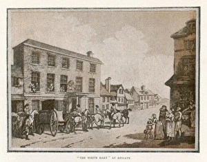 <b class=qtipBold><figcaption>White Hart Pub, Reigate</figcaption></b><br>The White Hart pub in Reigate, Surrey.<br><em>© Mary Evans Picture Library</em> White Hart Pub, Reigate