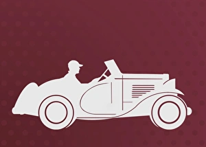 <b class=qtipBold><figcaption>White Sportscar on Maroon Background</figcaption></b><br>White Sportscar on Maroon Background.<br><em>© Mary Evans Picture Library</em> White Sportscar on Maroon Background