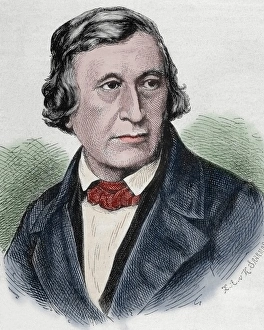 Wilhelm Grimm (1786-1859). German author. Portrait. Engravin Wilhelm Grimm (1786-1859). German author. Portrait. Engravin