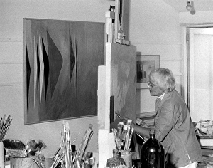 Wilhelmina Barns-Graham, artist, at work in her studio Wilhelmina Barns-Graham, artist, at work in her studio