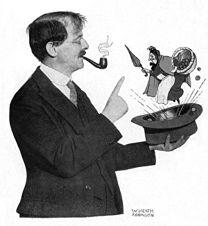 William Heath Robinson with a character created by him William Heath Robinson with a character created by him