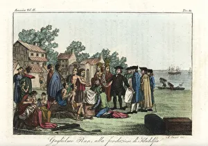 William Penn and Native Americans at the foundation William Penn and Native Americans at the foundation