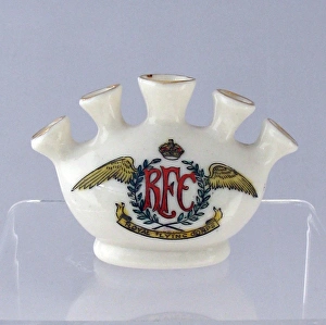Willow china posy vase - crest of Royal Flying Corps Willow china posy vase - crest of Royal Flying Corps