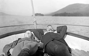 Pretending Gallery: Wilson and Nelstrop asleep on Coniston Water, Lake District
