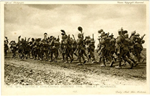 Wiltshires cheering during great advance, WW1 Wiltshires cheering during great advance, WW1