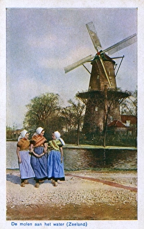 Windmill with platform, Zeeland, Netherlands Windmill with platform, Zeeland, Netherlands