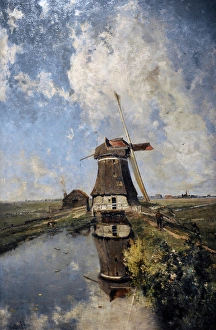 A Windmill on a Polder Waterway, Known as In the Month of Ju A Windmill on a Polder Waterway, Known as In the Month of Ju