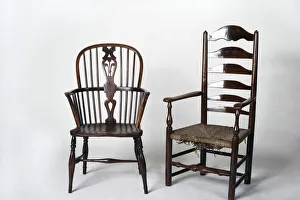 Windsor armchair and ladder-back armchair Windsor armchair and ladder-back armchair