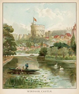 <b class=qtipBold><figcaption>Windsor Castle/C1887</figcaption></b><br>Windsor Castle, seen across the river<br><em>© Mary Evans Picture Library</em> Windsor Castle/C1887