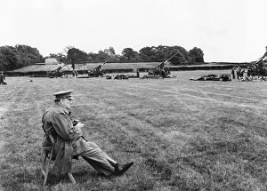 Hastings Gallery: Winston Churchil visiting gun sites, England, 1944