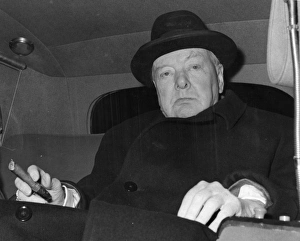 <b class=qtipBold><figcaption>Winston Churchill</figcaption></b><br>Sir Winston Leonard Spencer Churchill (1874-1965) British politician and Prime Minister leaving for Chartwell three days before his 85th birthday<br><em>© Illustrated London News Ltd/Mary Evans</em> Winston Churchill