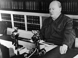 Winston Churchill in BBC radio broadcast, 1940 Winston Churchill in BBC radio broadcast, 1940