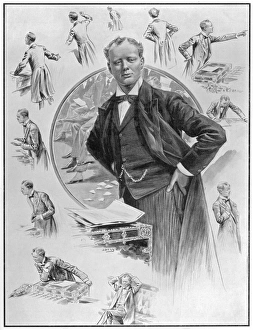 <b class=qtipBold><figcaption>Winston Churchill as an orator</figcaption></b><br>Sketches made in the House of Commons by Samuel Begg showing Winston Churchill's parliamentary mannerisms. By 1907 Churchill was under-secretary of State for the colonies. Shortly after these sketches were made, he embarked upon a lengthy tour of Africa.<br><em>© Illustrated London News Ltd/Mary Evans</em> Winston Churchill as an orator