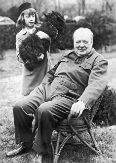 Franklin Gallery: Winston Churchill posing in the garden of the White House