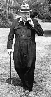 Churchill Gallery: Winston Churchill in his Siren Suit at Chartwell, Kent