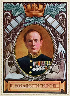 <b class=qtipBold><figcaption>Winston Churchill / Stamp</figcaption></b><br>WINSTON CHURCHILL, British Statesman, here as First Lord of the Admiralty during World War One.<br><em>© Mary Evans Picture Library</em> Winston Churchill / Stamp