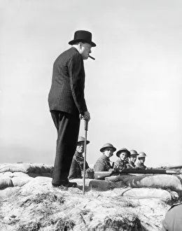 Winston Churchill Visiting Coastal Defences near Dover Winston Churchill Visiting Coastal Defences near Dover