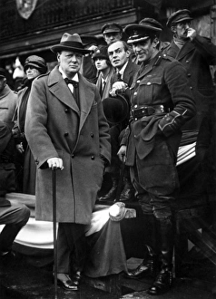 Winston Churchill watching parade through Lille, 1918 Winston Churchill watching parade through Lille, 1918