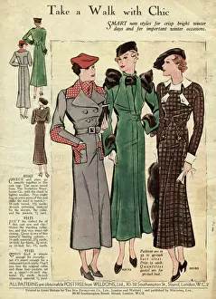 Fashionable Women's Coats Prints: Winter fashion 1935
