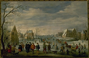 Winter landscape with skaters by Droochsloot Winter landscape with skaters by Droochsloot