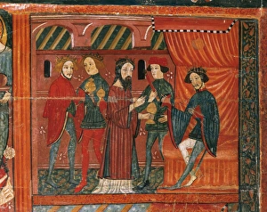 Three Wise Men. Altarpiece of Bellver de Cerdanya. Painted w Three Wise Men. Altarpiece of Bellver de Cerdanya. Painted w