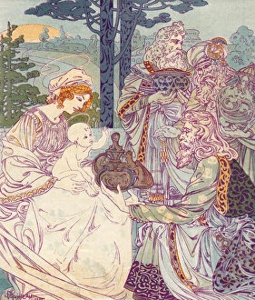 Three Wise Men visiting Mary and the Christ Child Three Wise Men visiting Mary and the Christ Child