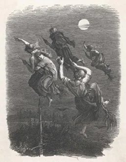 <b class=qtipBold><figcaption>Witches on Broomsticks</figcaption></b><br>HEXENRITT - German witches fly to the sabbat mounted on broomsticks<br><em>© Mary Evans Picture Library</em> Witches on Broomsticks